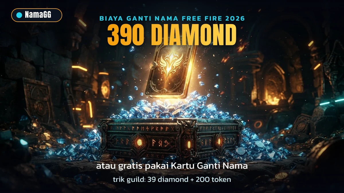 Biaya ganti nama FF 2026: 390 diamond atau Kartu Ganti Nama gratis