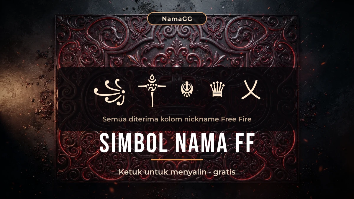 Simbol nama FF payung ꧁ ༒ ☬ ♛ 乂 untuk nickname Free Fire