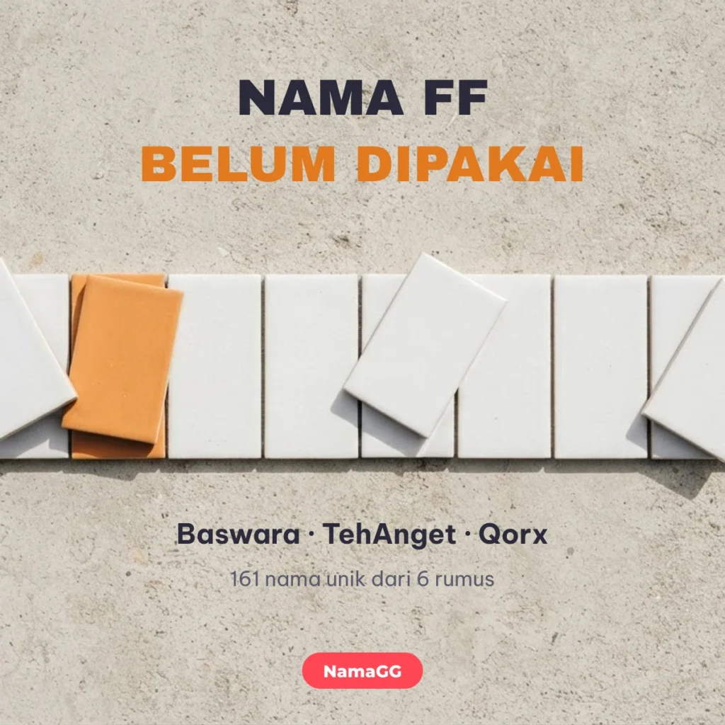 Nama FF belum dipakai dan unik NamaGG