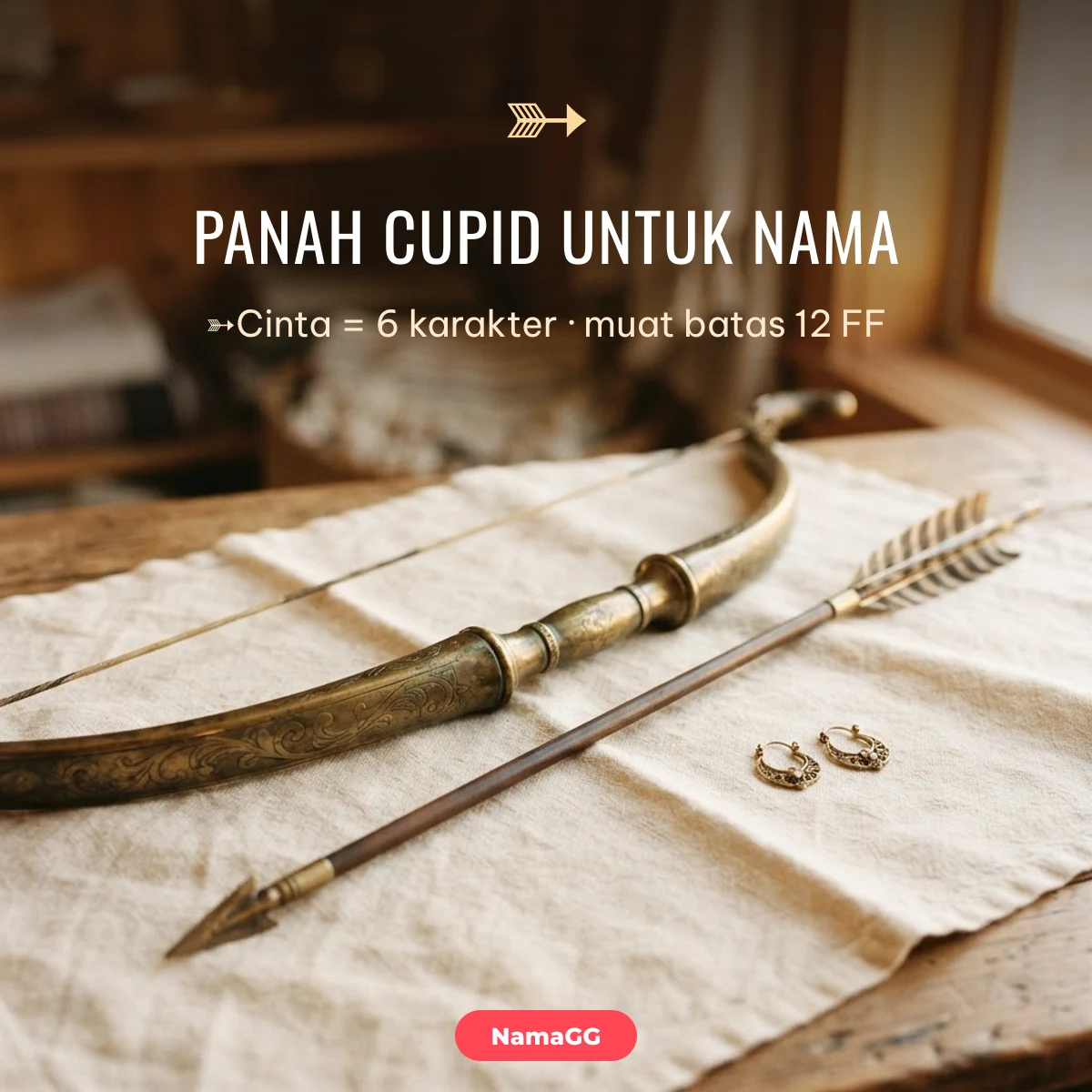 Menghitung karakter nama FF dengan simbol panah